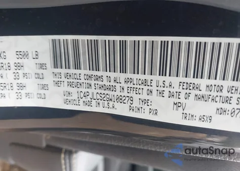 2016 Jeep Cherokee Altitude z USA, uszkodzony, nr VIN 1C4PJLCS2GW108279